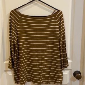 NWT CHICOS STRIPED 3/4 SLEEVE SHIRT Size 2